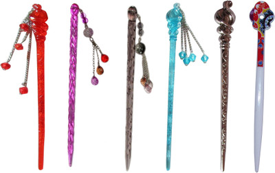 

GTYU8 Combo of Multi Color Juda Sticks Bun Stick(Multicolor)