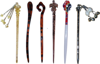 

DW2Q Combo of Multi Color Juda Sticks Bun Stick(Multicolor)