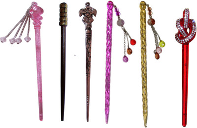 

SUYI Combo of Multi Color Juda Sticks Bun Stick(Multicolor)