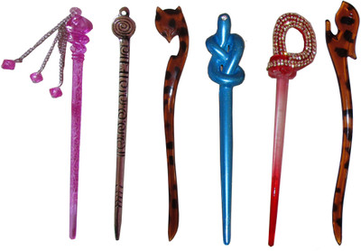 

SERT Combo of Multi Color Juda Sticks Bun Stick(Multicolor)