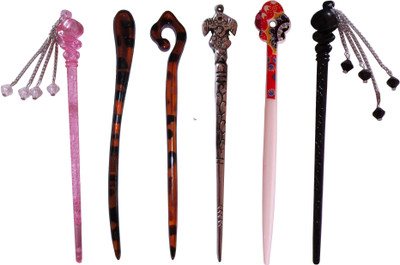 

SUYI Combo of Multi Color Juda Sticks Bun Stick(Multicolor)