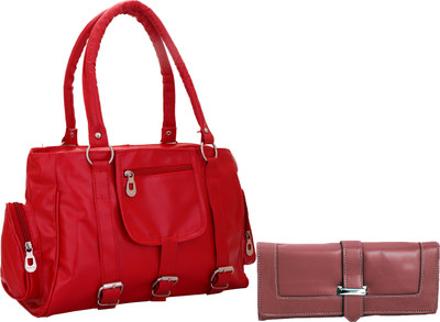 

Lady bar Shoulder Bag(Red, Maroon), Maroon;red