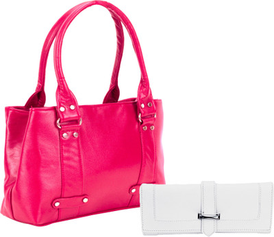 

Lady bar Shoulder Bag(Pink, White)