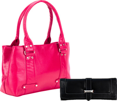 

Lady bar Shoulder Bag(Pink, Black), Black;pink
