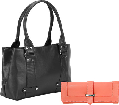 

Lady bar Shoulder Bag(Black, Pink)