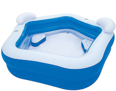 

Hytech Inflatable Pool 7ft Long With Cushions, Headrests & Cup holders-7ft X 6.7ft X 2.26ft Inflatable Pool(multi)