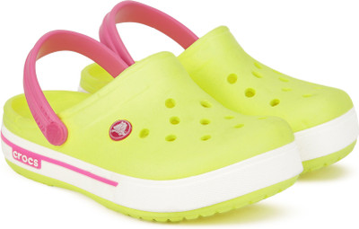 Crocs Boys & Girls Sling Back Clogs(Yellow, Yellow/white
