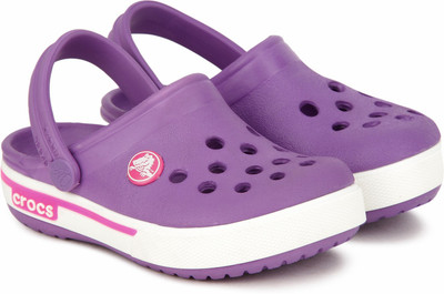 

Crocs Boys & Girls Sling Back Clogs(Purple, Violet/white