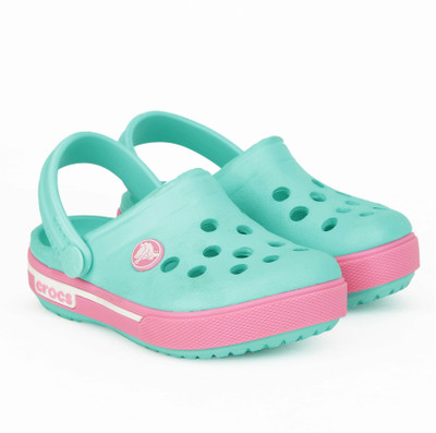 

Crocs Boys & Girls Sling Back Clogs(Green, Ice blue/pink