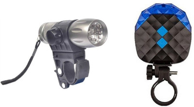 

Gubbarey New cycle combo 3 : Imported Aluminium Alloy 9 LED front light with Waterproof tail light LED Front Rear Light Combo(grey)