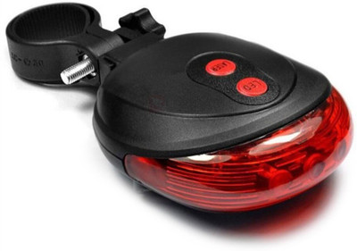 

AlexVyan Red Bicycle Rear Lamp Cycling Safety Tail Light Warning Lamp 7 Mode Flashlight+ 2 Laser Light( Battery Not Included) LED Rear Break Light(Red)