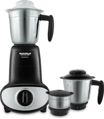 

Maharaja Whiteline MAESTRO 600 W Mixer Grinder(Black, Silver, 3 Jars)