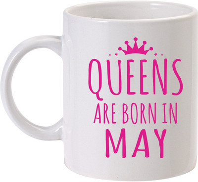 MUGKIN S02 Queens are Born in may Ceramic Coffee Mug(350 ml)