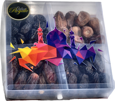 

DatesRoyale 4 in 1 Ramadan Pack - Original Saudi Arabian Kalmi, Safary, Mabroom, Abyad Lulu Dates(800 g, Box)