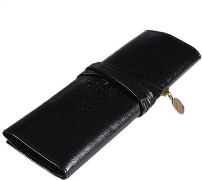 

ZenShanti World Black Art Artificial Leather Pencil Box(Set of 1, Black)