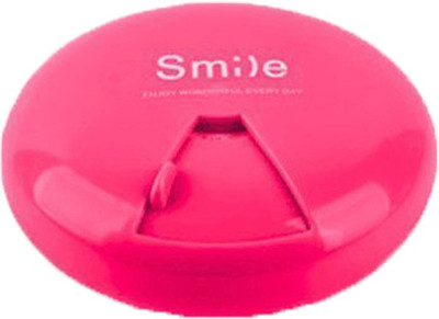 

Epyz 7 Days Weekly 7 Slots Pill Case Round Smile Medicine Organizer Box Drugs Container (Pink) Pill Box(Pink)
