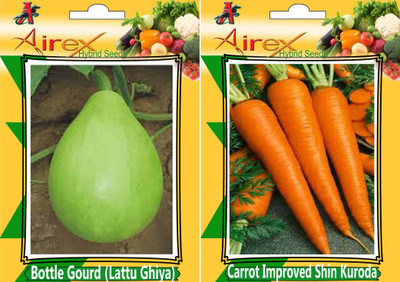 

Airex Bottle Gourd (Lattu Ghiya) and Carrot Improved Shin Kuroda Seed (Pack of 30 Seed Bottle Gourd (Lattu Ghiya) + 30 Seed Carrot Improved Shin Kuroda)Seed Seed(60 per packet)