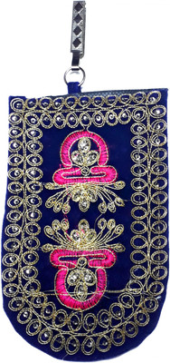 

Unique Fashion Ethnic Blue Velvet Embroidered Raw Silk Saree Clutch / Mobile Pouch with Waist Clip for Women Mobile Pouch(Blue)