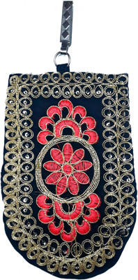 

Unique Fashion Ethnic Black Velvet Embroidered Raw Silk Saree Clutch / Mobile Pouch with Waist Clip for Women Mobile Pouch(Black)