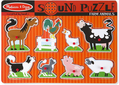 

Melissa & Doug Farm Animals Sound Puzzle(10 Pieces)