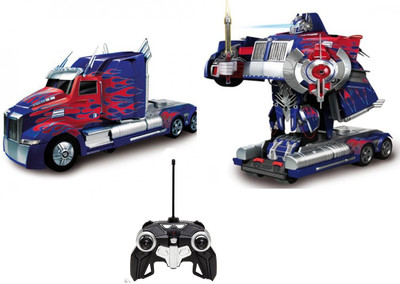 

HALO NATION Remote Control RC 1:24 Rechargeable Transformer Optimus Prime Toy Car - Blue / Red(Blue)