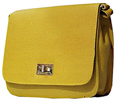 

DIE ZELLE Women Casual Yellow PU Sling Bag