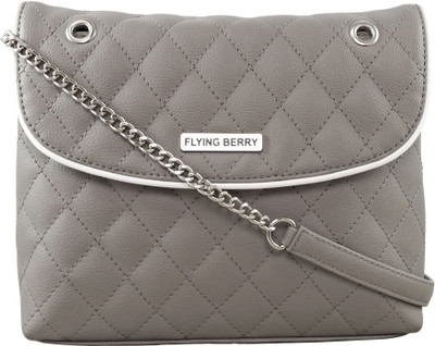 FLYING BERRY Girls Grey PU Sling Bag