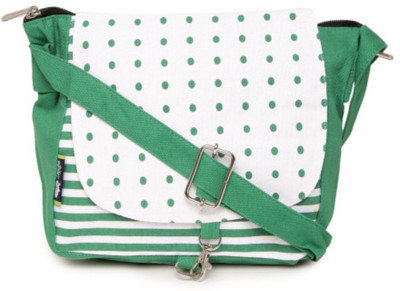 

Kanvas Katha Women Green Cotton, Canvas Sling Bag