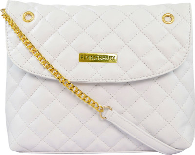 

FLYING BERRY Women Casual White PU Sling Bag