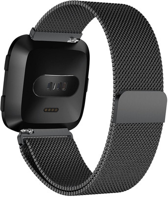 

ACUTAS Magnetic Milanese Loop Stainless Steel Replacement strap For Fitbit Versa Smart Watch Strap(Black)