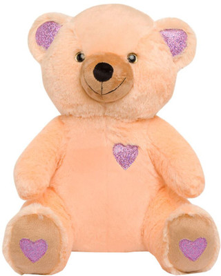 

Miss & Chief Glitter Heart Teddy Bear - 33 cm(Brown)