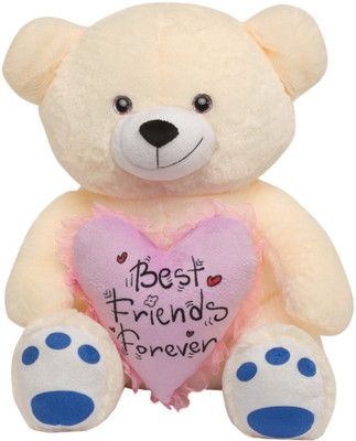 

Miss & Chief Teddy Bear with Heart - 41 cm(Cream)