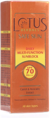 

Lotus Herbal Safe Sun Daily Multi-Function Sunbock Sunscreen Spf 70 PA+++ (60g) - SPF 70 PA+++(60 g)