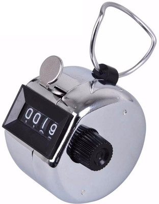 OKASTA Hot sale !! Hand Held Tally Counter Manual Counting 4 Digit Number Golf Clicker Popular Analog Tally Counter(Silver Pack of 1)