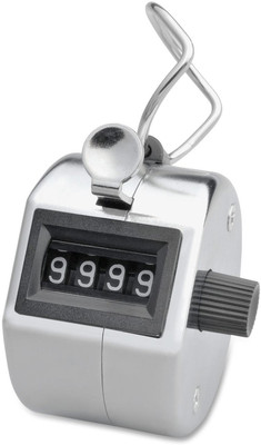 OKASTA Digital Hand Tally Counter 4 Digit Number Hand Held Tally Counter Manual Counting Golf Clicker Training Counter Analog Tally Counter(Silver Pack of 1)