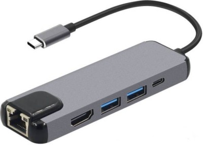 microware 5 in 1 USB 3.1 Type C Hub with HDMI 5 in 1 USB 3.1 Type C Hub with HDMI USB Hub(Grey)