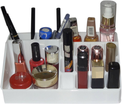 

Decorika STS1723 Cosmetic Organizer for Lip Liners, Lipsticks, Eye Liners, Mini perfume Bottle, Lip Glosses, brushes, etc. Vanity Box(White)