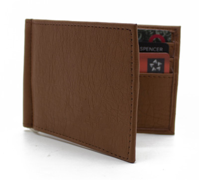

NIetz Boys Tan Genuine Leather Money Clip(6 Card Slots), Brown