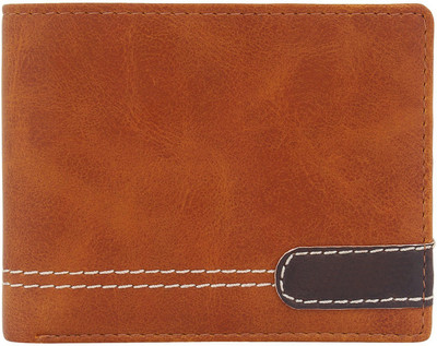 First Man Men Tan Artificial Leather Wallet(6 Card Slots)
