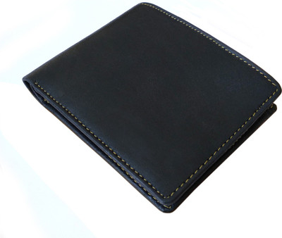 

First Man Men Black Genuine Leather Wallet(4 Card Slots)