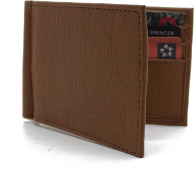 

NIetz Men Tan Artificial Leather Money Clip(6 Card Slots)