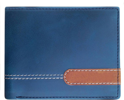 

First Man Men Blue Artificial Leather Wallet(6 Card Slots)