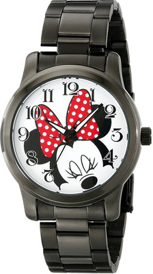 Disney White3289 Disney Unisex W001843 Minnie Mouse Analog Display Analog Quartz Black Watch Watch - For Men