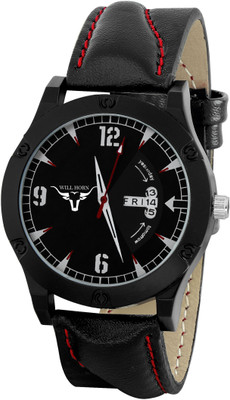 

WILL HORN WH-8128 Awesome Black Day and Date Series Watch - For Men