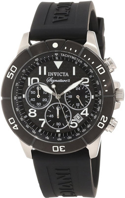 

Invicta Black11779 Invicta Men's 7348 Signature Chronograph Black Carbon Fiber Dial Black Polyurethane Watch Hybrid Watch - For Men