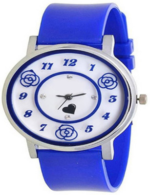 

Niyati Nx Rose Printed Dial Fancy Look Designer Blue Strap Valentine Gift For Your Love For Women And Girls Watch - For Girls Watch - For Women