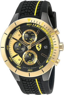 

Ferrari Black5452 Ferrari 830295 'RED REV EVO CHRONO' Quartz Resin and Silicone Watch Watch - For Men