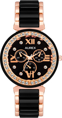 

AUREX AX-LR703-BKC AWESOME BLACK DIAL Watch - For Women