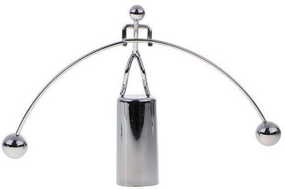 

ZenShanti Weightlifter Kinetic Art Perpetual Motion Balancing Toy | Gift & Decoration(Silver)