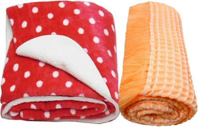

Brandonn Printed  Swadding Baby Blanket(Polyester, red, beige, Beige;red